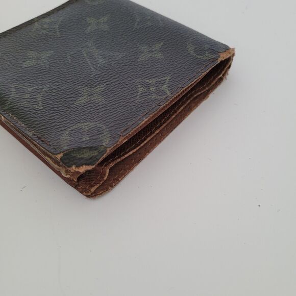 Vintage Louis Vuitton Men's LV Brown Bi-Fold Leather Wallet Monogram Fair Retro - Picture 13 of 13